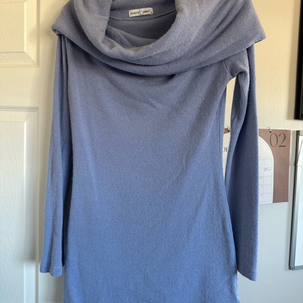 Rebecca Beeson Blue Cowl Neck Sweater